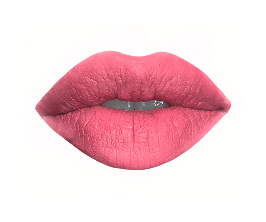 Handcrafted Pink satin lipstick swatch in shade "I am Beautiful" by Velvet Cosmetics
