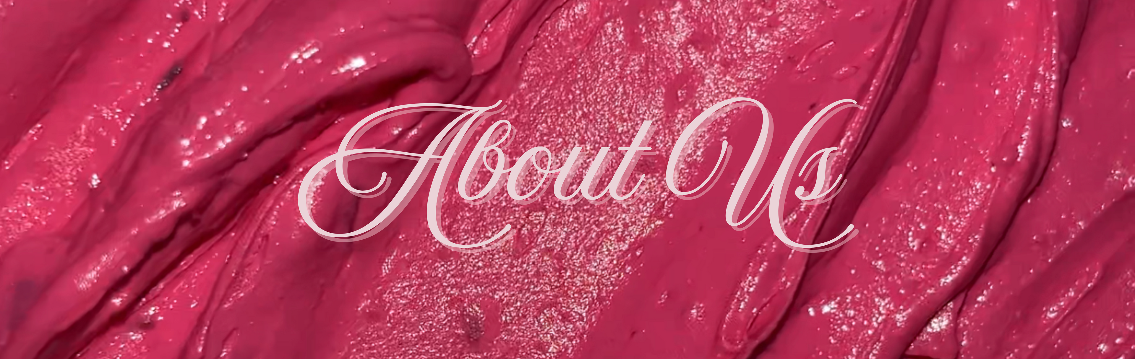 Velvet Cosmetics About Us banner showcasing our signature vintage inspired luxury pink lipstick "O So Pink"
