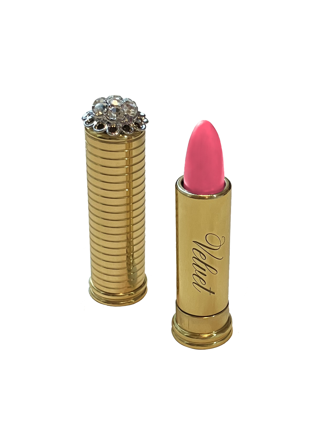 Vintage pink lipstick in the shade "I am beautiful" by Velvet Cosmetics