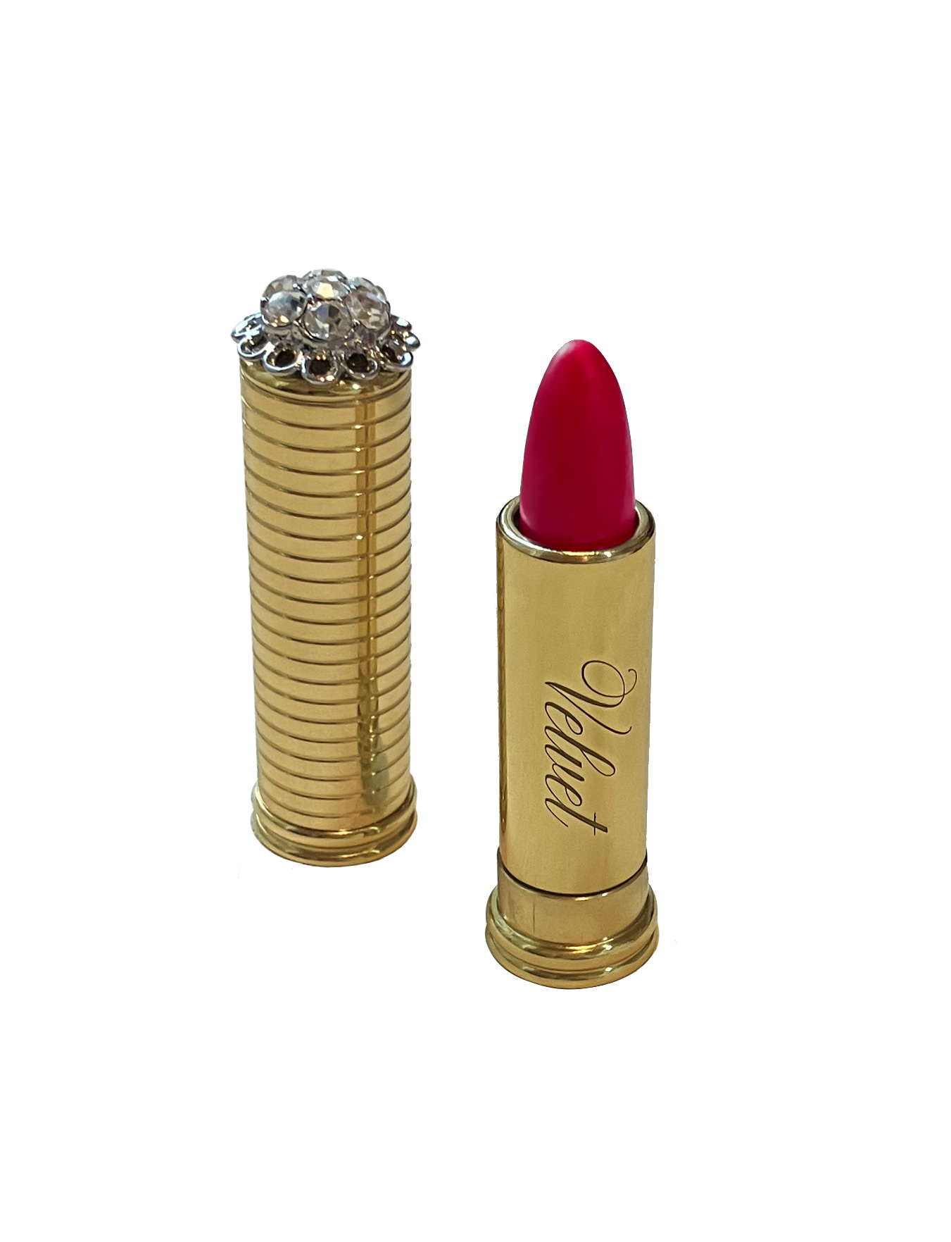 Vintage lipstick bullet 'Marilyn Prefers Pink' by Velvet Cosmetics, berry pink shade inspired by Marilyn Monroe's Bachelors Carnation