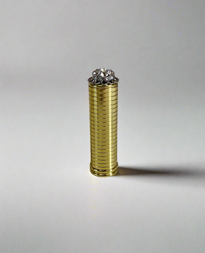Vintage Inspired Luxury Brass lipstick tube by Velvet Cosmetics. Authentic vintage lipstick replica