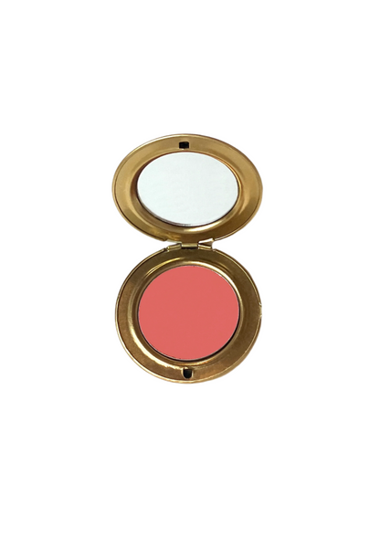 Romantic soft pink cream blush in shade "Love Note", a premium vintage style rouge by Velvet Cosmetics